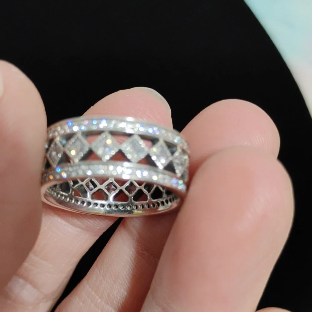 SALE! Auth Pandora Fascination Vintage 925 CZ Ring Like New Condition Sz.50/5